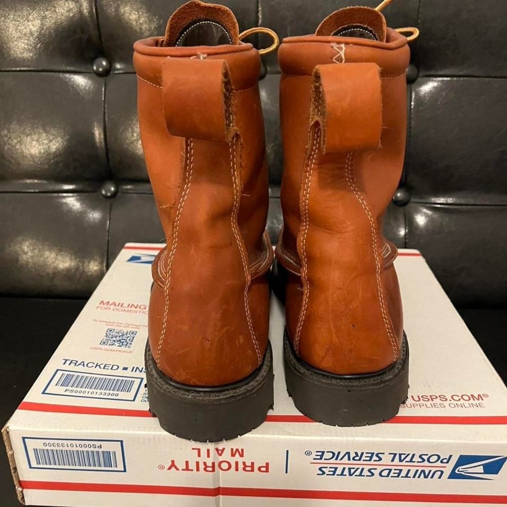 Lehigh 100 Vintage 70s/80s USA-Made Moc Toe Work‎ Boots Size 9EEE - Picture 4 of 8